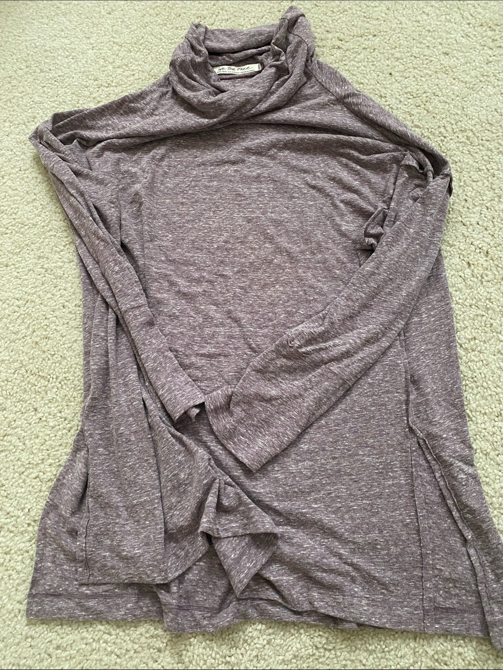We The Free Heathered Mauve Long Sleeve Turtleneck